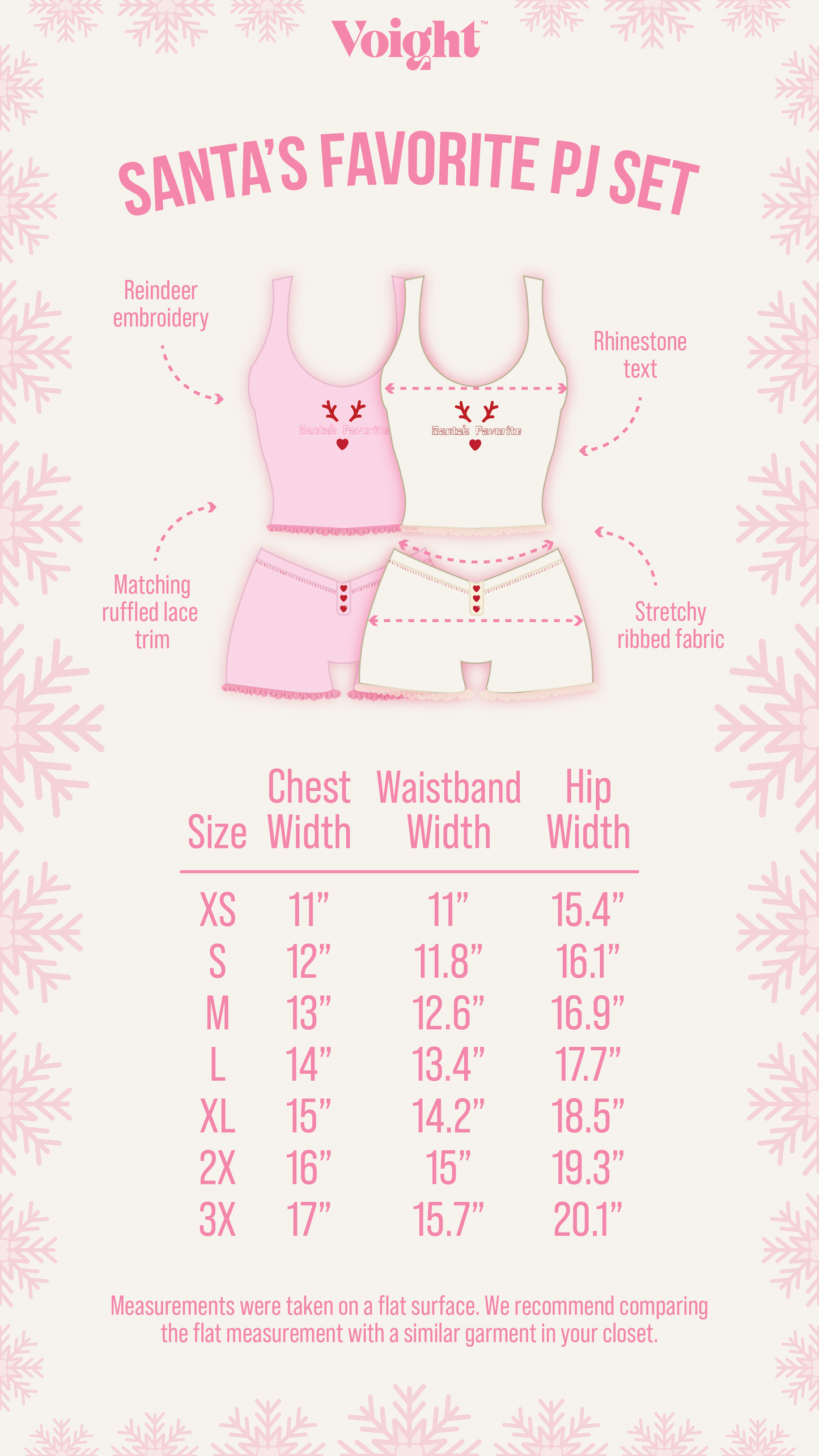 Santa's Favorite PJ Set in Pink