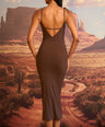 Gina Maxi Dress in Brown