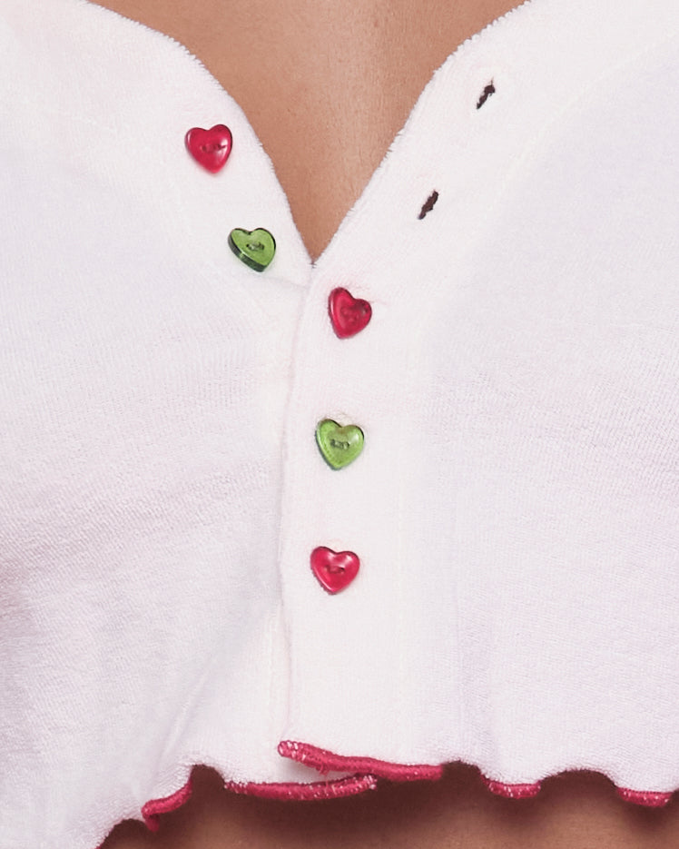 Santa Baby PJ Top in Cream