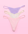 Cotton Thong 3 Pack in Pastels