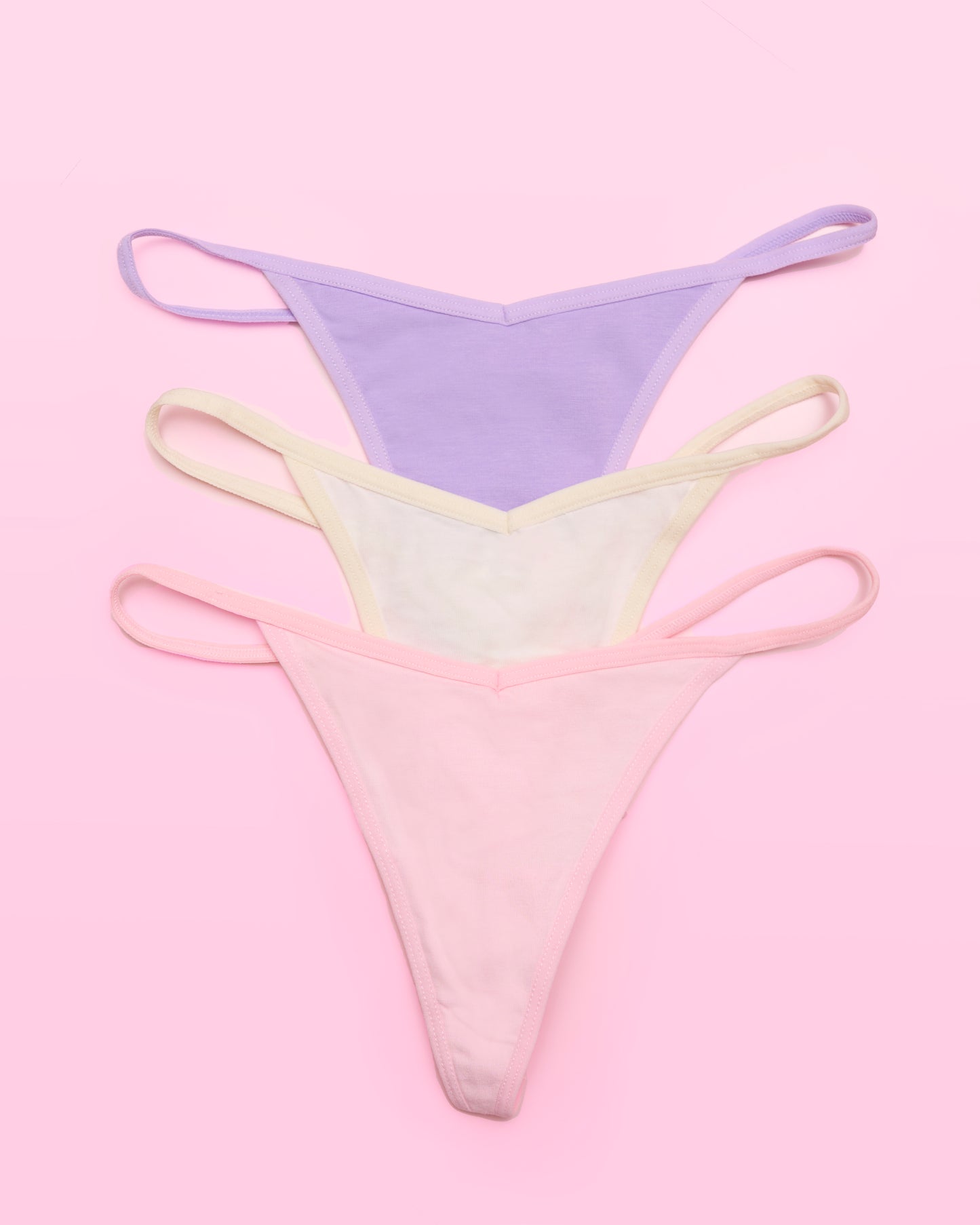 Cotton Thong 3 Pack in Pastels