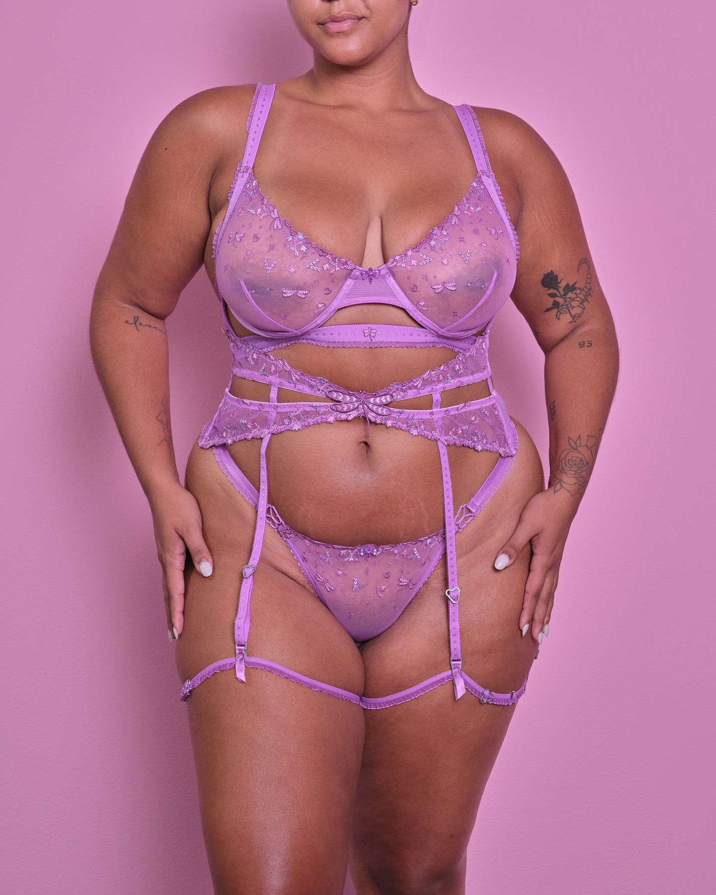 Bloom Lingerie Set in Magenta