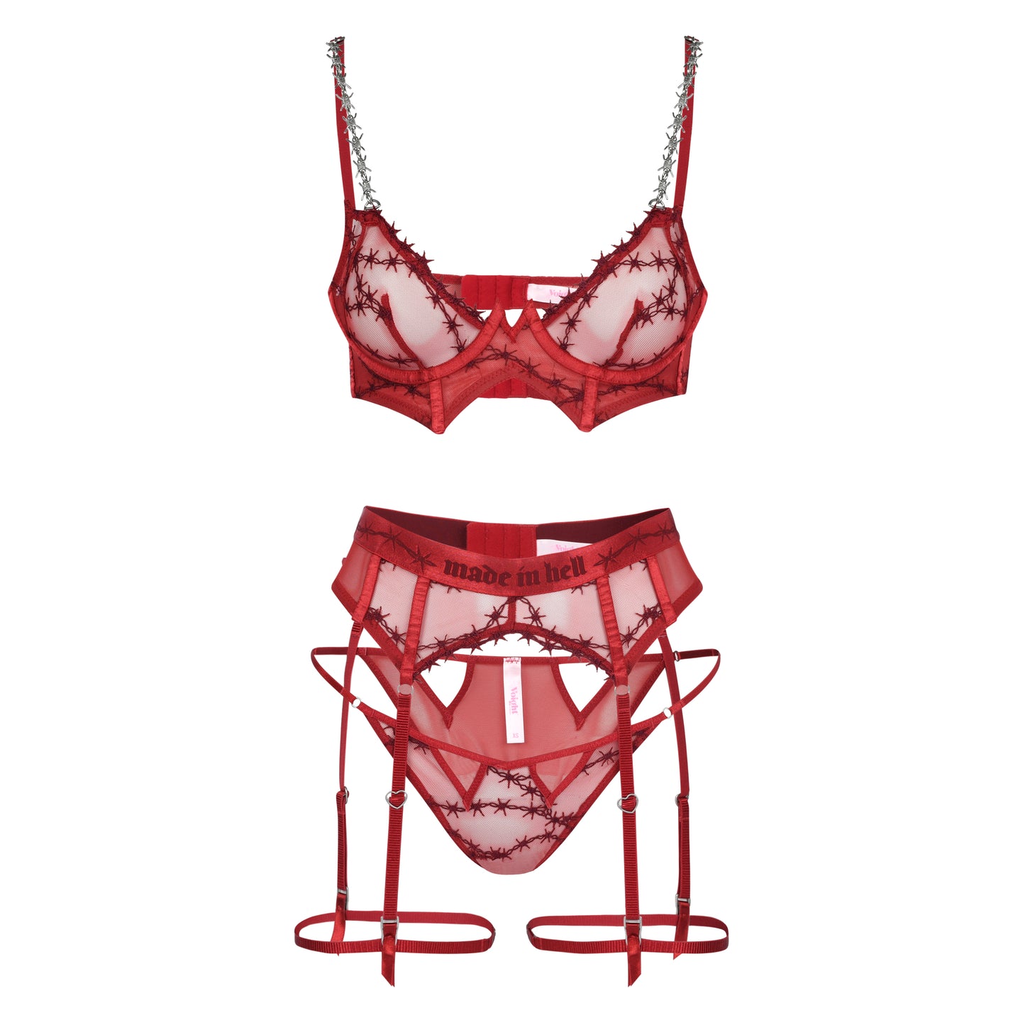 Cut Throat Bra in Rouge