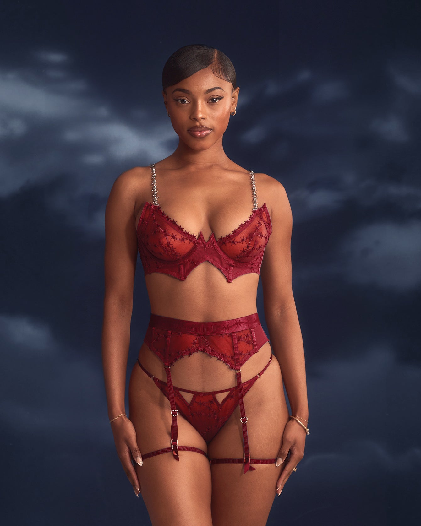 Cut Throat Bra in Rouge